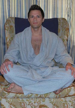 Peter J Hopkins lounging around the house